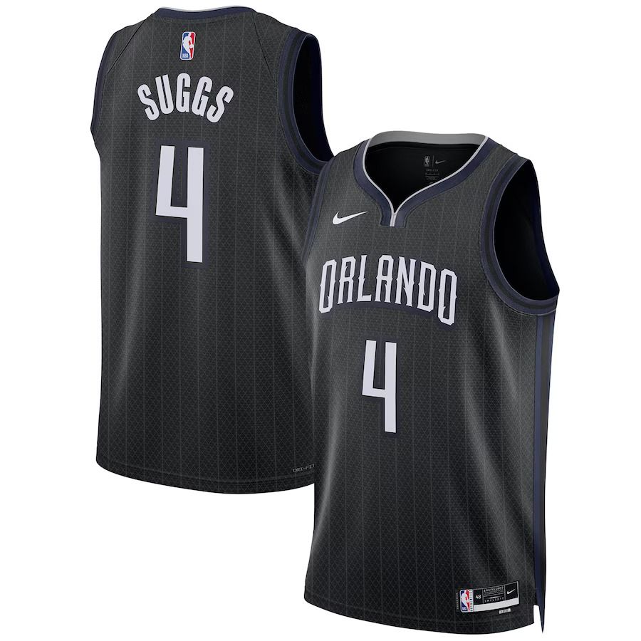 Men Orlando Magic 4 Jalen Suggs Nike Black City Edition 2022-23 Swingman NBA Jersey